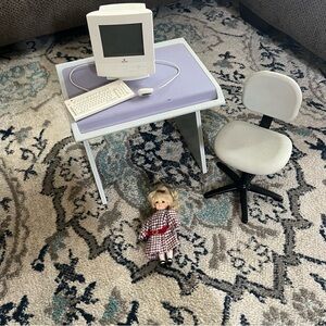 American girl vintage White and Purple Home Office Desk Set